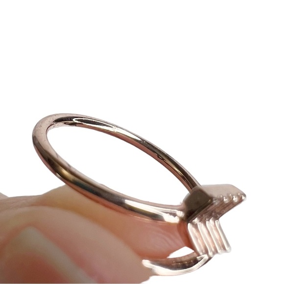 Rose Gold Tone Arrow Thin Dainty Band Wrap Ring - Picture 7 of 9